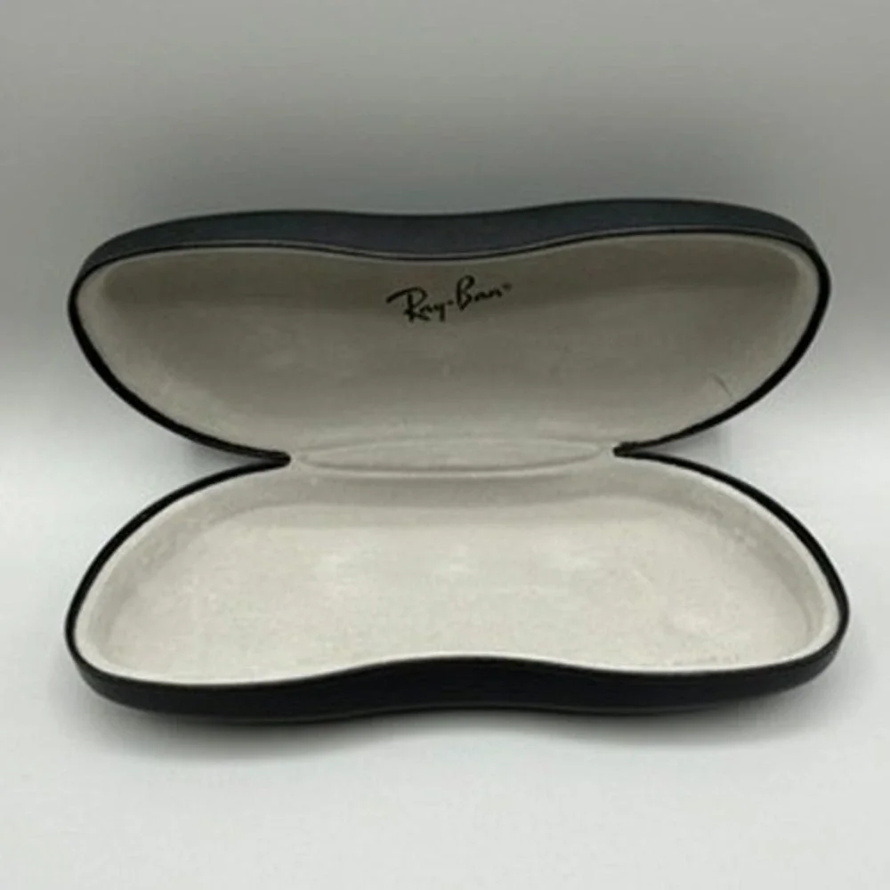 Ray-Ban Black Hard Shell Clamshell Sunglasses Eyeglasses Case Biege Interior
